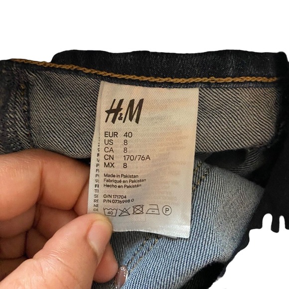 H&M Mama Womens Maternity Blue Jeans Size 8 Slim High Rib With‎ Stomach Support - Picture 10 of 10